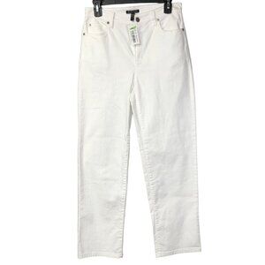 $178 EILEEN‎ FISHER ORGANIC COTTON WHITE  high waisted DENIM SIZE 2 NWT